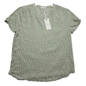 Pleione V Neck Print Top Size Small NWT
